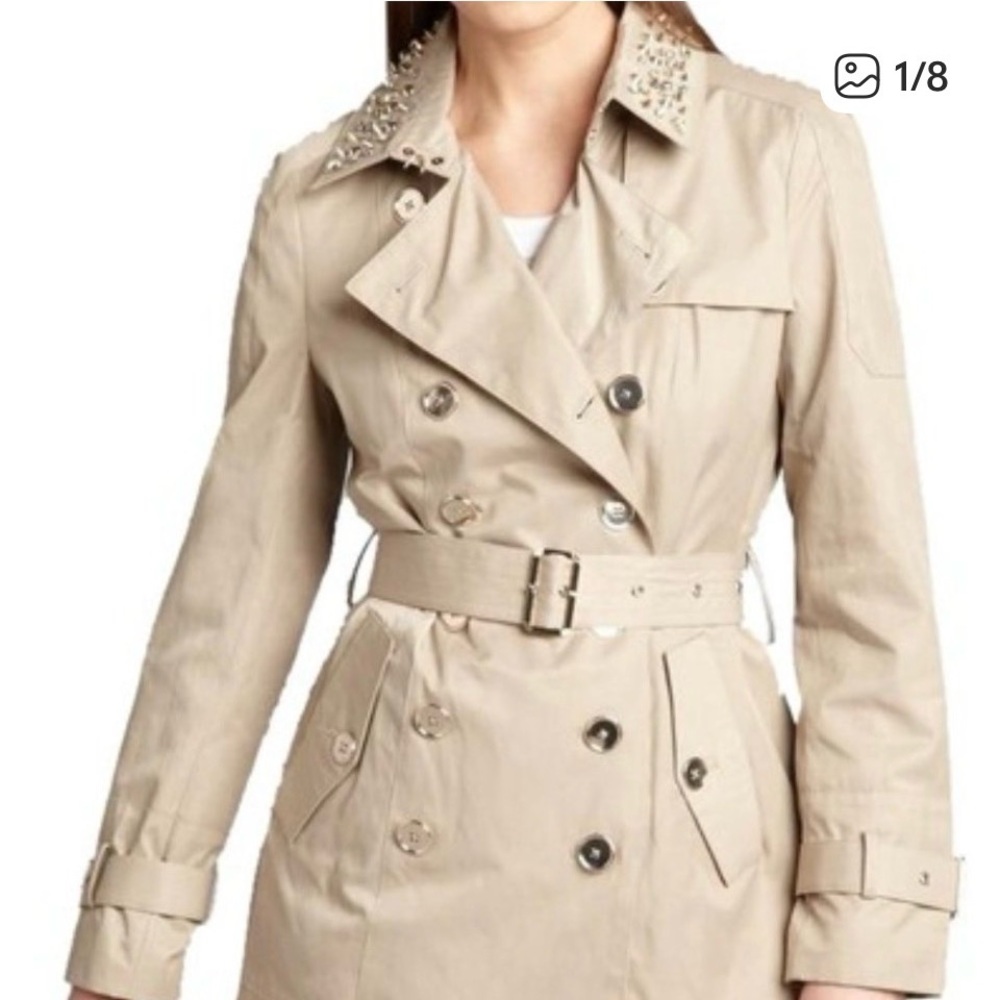 Sam Edelman Beige Studded Trench Coat